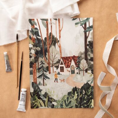 A4 Fine art print 'Het huisje in het bos'